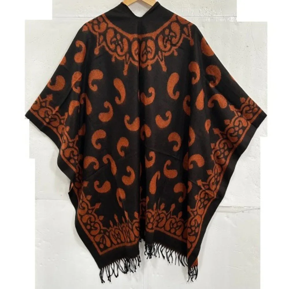 Reversible Open Poncho Wrap